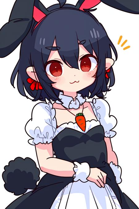 05659-2558754656-skistyle, 1girl, inaba tewi, animal ears, dress, rabbit ears, black hair, pink dress, short hair, tail, rabbit tail, frilled sle.png